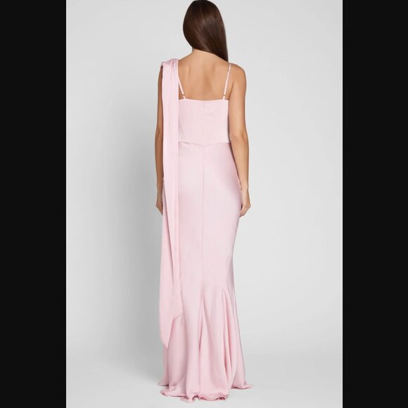 Leau Celine Corset Drape Satin Gown - Pink - Picture 2 of 4
